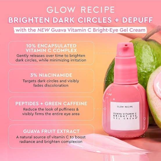 GLOW RECIPE – Guava Vitamin C Bright-Eye Gel Cream – 15ml (without box)