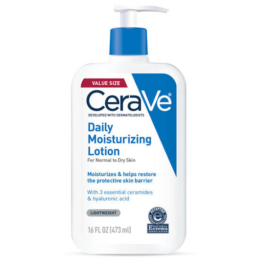 CeraVe Daily Moisturizing Lotion
FOR NORMAL TO DRY SKIN 473ml (oil free with hyaluronic acid) lightweight(Slightly scratched)