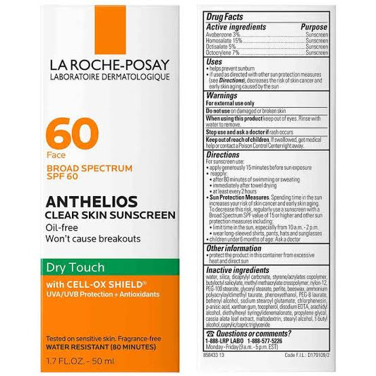 La Roche-Posay Anthelios Clear Skin sunscreen( Dry Touch) Sunscreen SPF 60