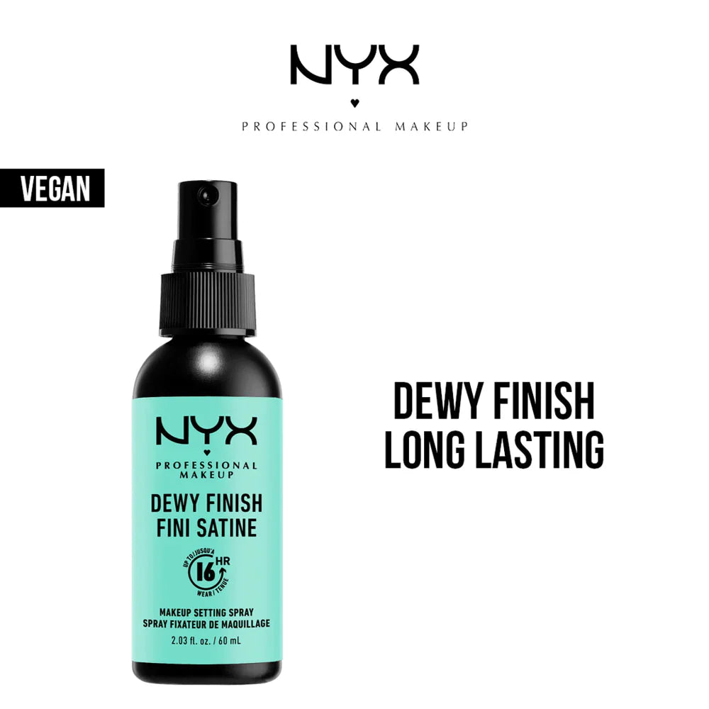 NYX Cosmetics Makeup Setting Spray - 02 Dewy Finish Long Lasting front packaging