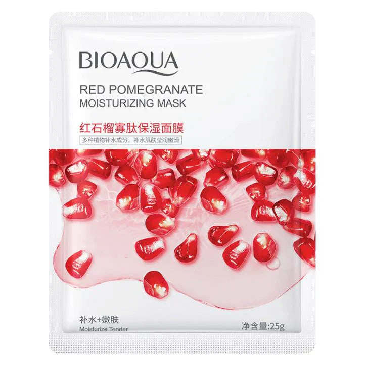 Bioaqua Red Pomegranate Facial Mask - 1 PC jar close up